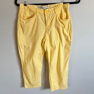 Women's Old Navy Yellow Cotton Capri Pants Classic Rise Stretch - Size 2
